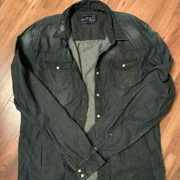 Buffalo distressed denim button up